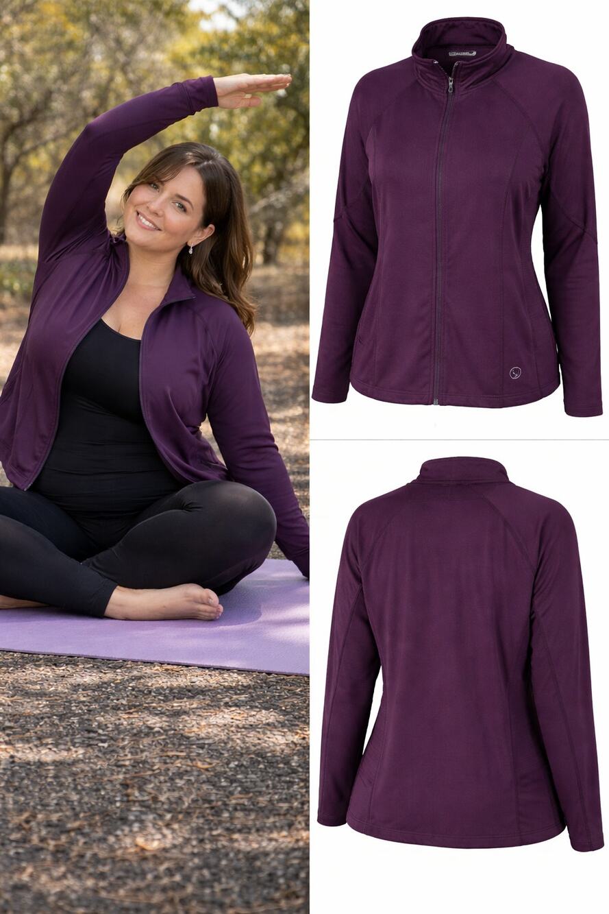 VOGO Athletica Jacket Women’s XL Purple Zip Up Athletic Yoga Running Lightweight